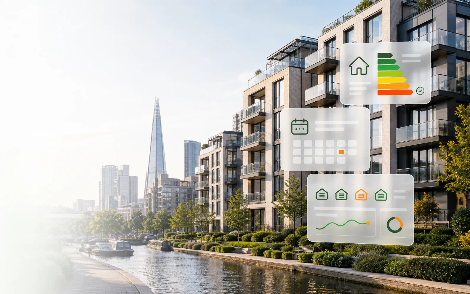 London rental properties with EPC and compliance graphics