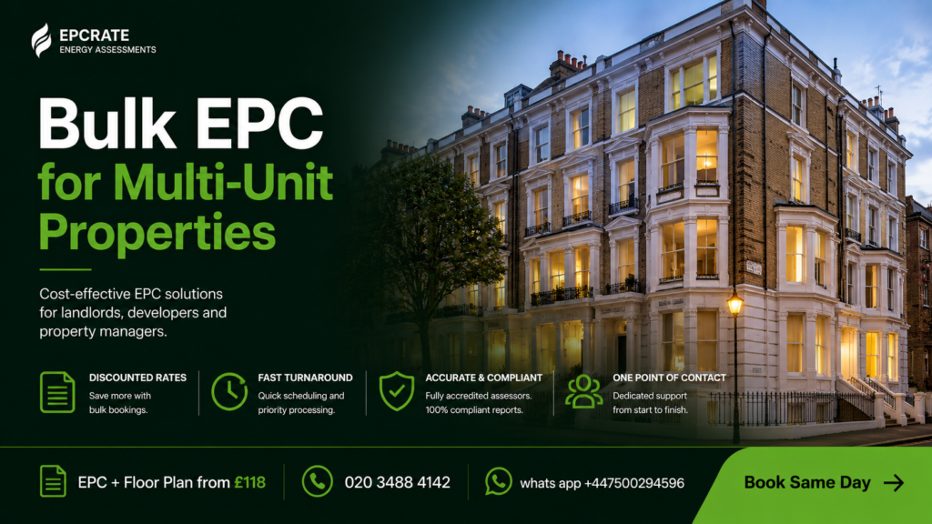 Bulk EPC for multi-unit HMO and studio conversion properties London — Victorian mansion block