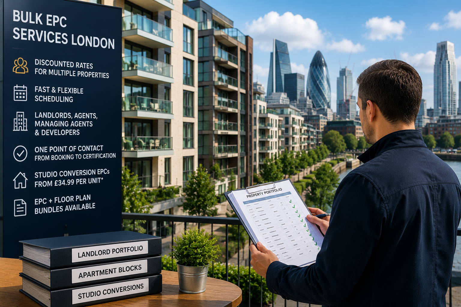 Bulk EPC services in London for landlords estate agents managing agents and property portfolios by EPCRATE